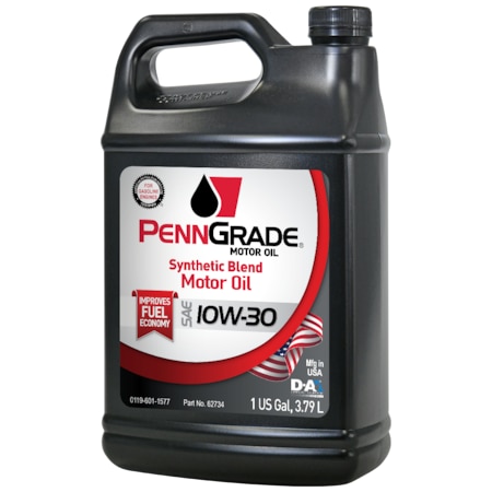D-A Lubricant Co PennGrade Synthetic Blend Motor Oil SAE 10W30 - 4/1 Gallon Jug Case 62734